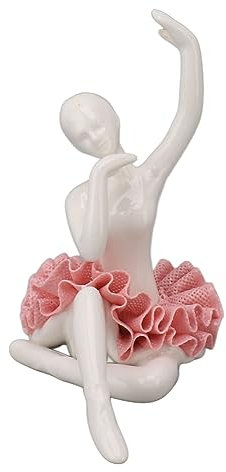 Wnvivi Tanzende Ballerina-Figur, Keramik-Figur, Ballettmädchen-Figur, Ballett-Tänzerin, Skulptur, Kunstharz-Kunstfigur für Schreibtisch, Bücherregal, Dekoration