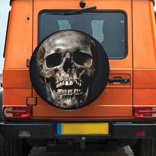 Ersatzreifenabdeckung mit Totenkopf-Aufdruck, wasserdicht, universal, staubdicht, Radschutz, Wohnmobil-Reifenabdeckungen, passend für Autos, Anhänger, SUV, Reisezubehör, 14-17 Zoll