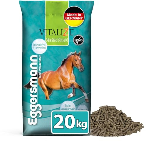 Eggersmann Mein Pferdefutter Vitalize Gastro Plus E 20 kg – Getreidefreies Pferdefutter für magenempfindliche Pferde – Mit Magnesium für Muskulatur & Nerven – Ideal für intensiv beanspruchte Pferde