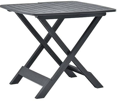 BaraSh Gartentisch Klappbar Anthrazit 79 x 72 x 70 cm Gartentisch Balkontisch Wetterfest Klappbarer Balkontisch Kunststoff
