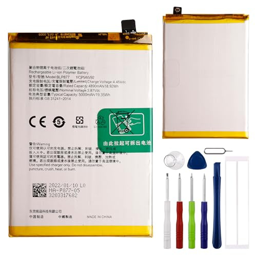 E-yiiviil Ersatzakku BLP877 Kompatibel mit Realme 8i C35 RMX3511 AKKU with Tools