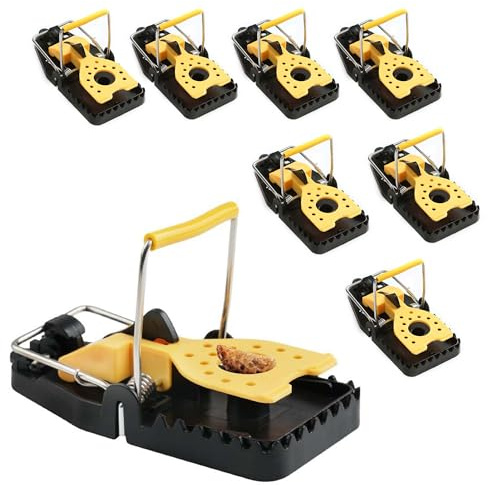 Uflix® Mouse Traps Indoor – 8 Pack Quick-Snap Reusable Rodent Traps, Poison-Free, Easy to Clean, Child & Pet Safe Mice Control (11.4 × 5.2 × 5.5 cm)