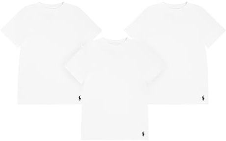 Polo Ralph Lauren Boys' Multi-Pack Short Sleeve Undershirt, White 3-Pack