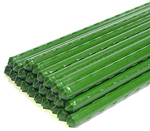 Shovelmty Pack of 25 Garden Stakes Metal Plastic Coated Plant Cage Supports Climbing for Tomatoes, Trees, Cucumbers, Fences, Beans, 40 cm