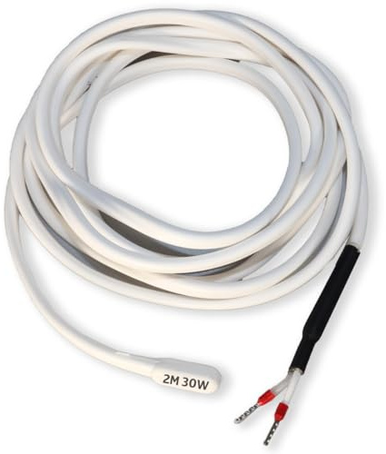 GOLDMAN SERVICE | Värmekabel i silikon bipolärt motstånd mot frysning av rör | 2 meter, 30 watt | inkubatorer, akvarier, reptiler, växthus, jäsning (2 m | 30 W)