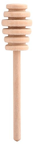 RockVOQRN Stirring Stick,50Pcs Wooden Honey Dipper Set Deep Grooves for Drizzling on Food or in Beverage for Home Kitchen (Get Honey King 10.5CM)