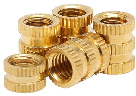Inserts filetés M10,insert chauffant en cuivre 50 pièces M10*20 * 12 écrous moletés métriques,écrous de quincaillerie filetés femelles standard pour composants en plastique et d'impression 3d