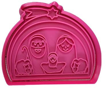 Tagliabiscotti.it - Presepe Natale Mod.4 - Natale - Cookies cutter - Formina - Stampo per biscotti o decorazioni torte in pasta di zucchero - 7cm x 8cm x 1,2cm