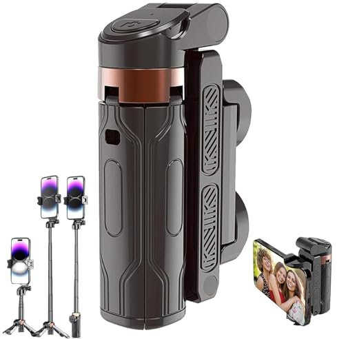 Mini Selfie Stick Tripod,2025 New 360° Rotation Extendable Pocketflex Mini Tripod with Detachable Remote,Portable Cell Phone Selfie Stick Tripods(black)