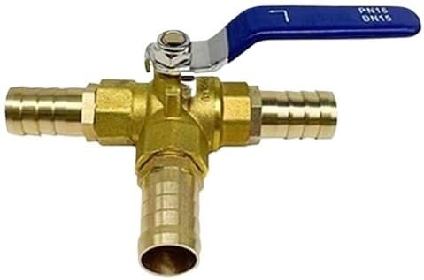 HNZHUXUE Garden Tap Connector Water Pipe Connectors, Pool Diverter Valve 3 Way, Hose Splitter,1Pcs L-Port 3 Way Ball Valve,6-25Mm Hose Barb Three Way Brass Valve,Connector Adapter/10Mm Barb
