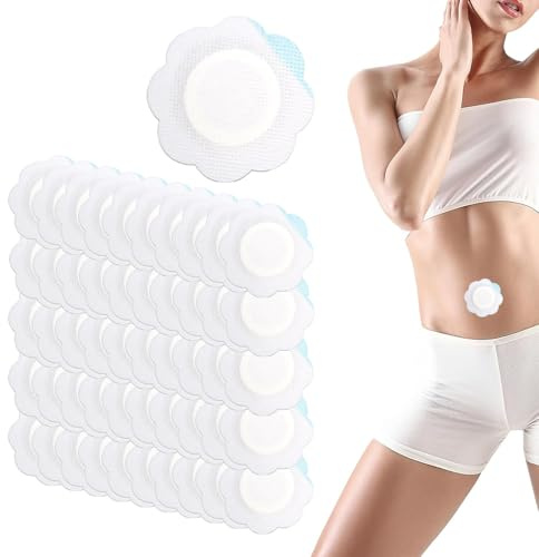 50 Stück Bauchnabel Pflaster Für Öl,Rizinusöl Pflaster,Rizinusöl Pack | Selbstklebend,Rizinusöl Pflaster Bauchnabel,Weiß(Enthält Kein Öl)