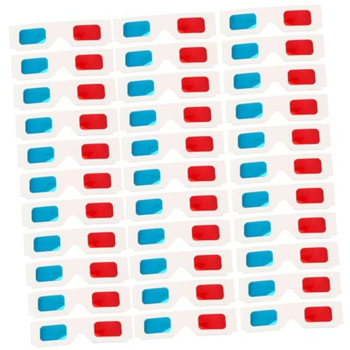 DIYEAH Occhiali 3d Anaglifi in Cartone Rosso e Blu, Set 60 Pezzi Leggeri e Monouso Per Film 3d a Casa, Adatti a Tutte Le Età e Facili Da Trasportare
