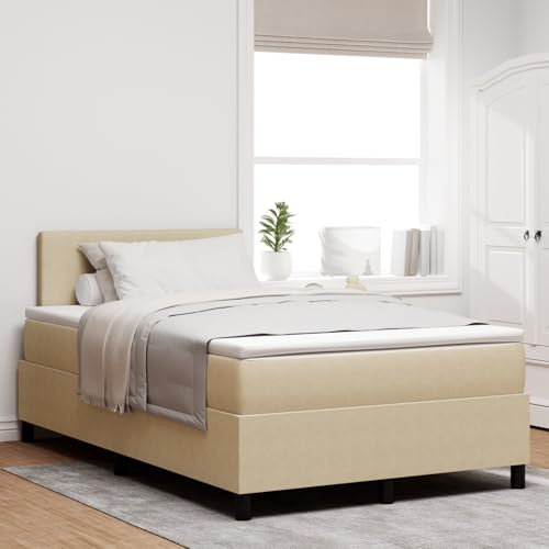 Teenpull Letto a molle 120 x 200 cm, in velluto beige, con materasso a 5 zone, illuminazione a LED, design salvaspazio per camera da letto, adulti