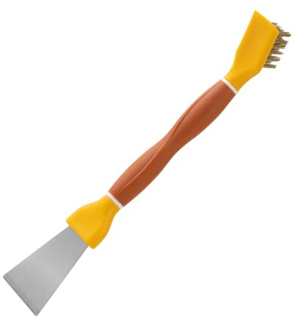 Angoily Espátula de Limpieza Doble Función Acero Inoxidable para Vitrocerámica y Gas Cepillo Detallado Multiusos para Cocina y Baño Herramienta Práctica para Superficies y Utensilios