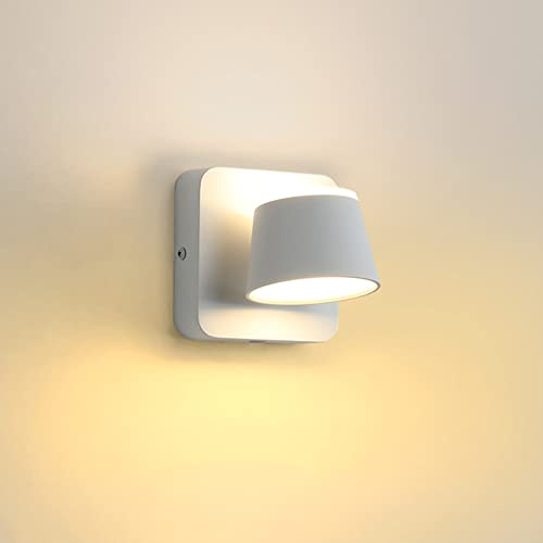 JXHSWDG Lampade da Parete Sconce LED Sconce da Comodino Lampada da Parete per Montaggio a Parete con Lampada da Lettura Regolabile a Parete, Lampade per testiera Girevole a 360° Luci da Parete per
