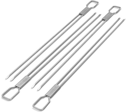 Broil King 64049 Stainless Steel Dual Prong 12-Inch Grilling Skewers, 4-Pack