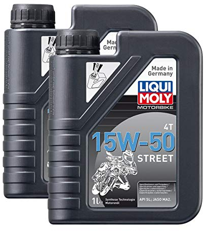 2X LIQUI Moly 2555 Motorbike 4T Street Motorrad Motoröl Engine Oil 15W-50 1L