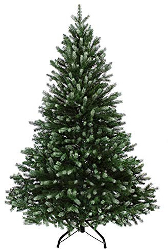 BB Sport Luxus Christbaum 210 cm Dunkelgrün-Puderzucker künstlicher Weihnachtsbaum PE/PVC Spritzguss Mix Tannenbaum Standfuß