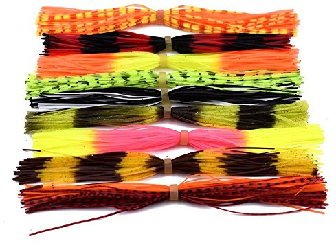 12 Bündel Verschiedene Farbe Silicone Skirts für Spinnerbaits Buzzbaits Fliegenbinden Material Linie Fuß (12 Bundles Mischfarben)
