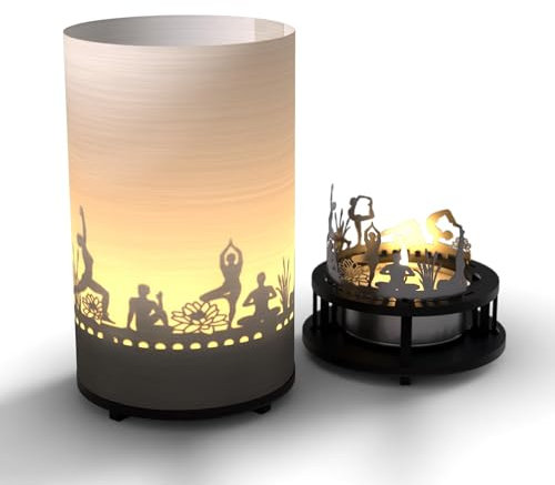 Yoga Gift Tube Shadow Play Candle: Serene Silhouette Motifs for Relaxation and Meditation - Perfect Yoga Gift Idea!