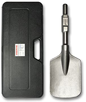 WERHE Professional SDS esadecimale 135 x 410 mm asta esagonale pala scalpello per martello demolizione 30 mm in custodia di plastica