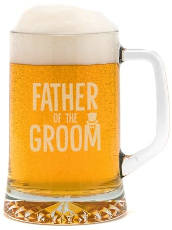 Father of the Groom Tankard - Father of the Groom Gifts for Wedding - Wedding Party Gifts from Bride and Groom - Pint Beer Glass Handled