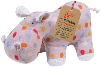 Efie Kuscheltier Nilpferd Punkte – Bio Baumwolle (KBA), recycelte Füllung, waschbar & allergikergeeignet – nachhaltig & handgefertigt – Made in Germany