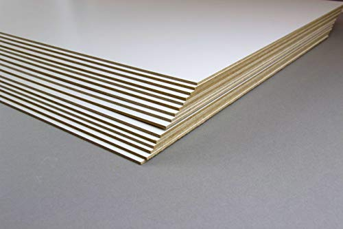 5 Stück Zuschnitte MDF Holzwerkstoff Platten Einseitig Weiß lackiert 20x60 cm 2,5 mm stark 60x20 cm Format passgenau in mm 200 x 600