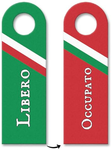 Türhänger 3er Set auf italienisch Libero-Occupato in grün-rot Italien Italia Bella Italia Türhänger 3er Set Sprache Porta Türe Eintreten Draussen bleiben