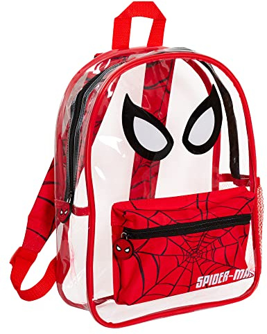 Spiderman Rucksack für Jungen, Schwimmtasche, transparent, abwischbar, Schulrucksack, Kinder, transparent, Schwimmen, Strandtasche, rot, Eine Größe, Rucksack