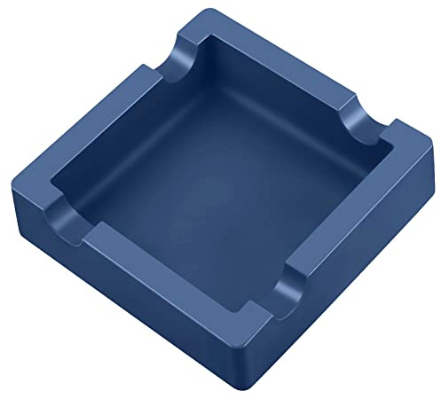 Cigar Ashtray with Large Wide Rests Suit for Any Gauge Cigars,Silicone Cigar Ashtrays for Outdoors Indoor Patio Outside,Unbreakable/Burn-resistant/Non-slip Ashtray (Navy Blue)
