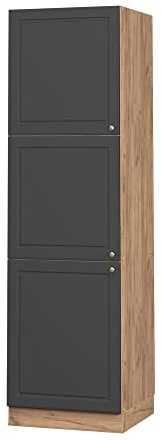 Vicco Vorratsschrank Fame-Line, Anthrazit-Gold Landhaus/Goldkraft Eiche 60 cm
