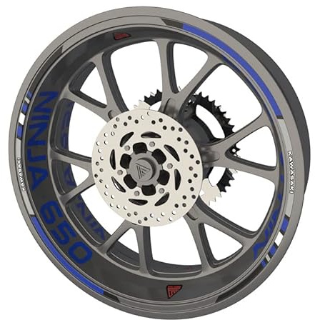 Felgenband für Motorrad Kawasaki Ninja 650 Premium Qualität (Aufkleber für 2 Räder) (blau)