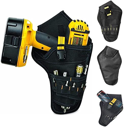 Portable Heavy Duty Drill Holster Sac à outils pour électricien Perceuse Mandrin Poche de rangement pour perceuse sans fil Sac à outils professionnel Le stockage des outils est pratique pour le trav