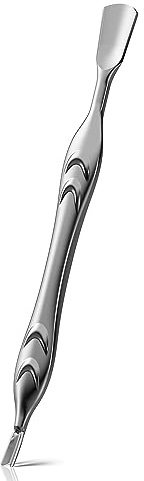 BEZOX Cuticle Pusher with Fork - 2 in 1 Cuticles Trimmer Stick, Anti-slip Nail Pusher and Dead Skin Cutter - Salon Quality Stainless Steel Pedicure and Manicure Tool
