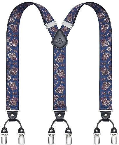 Dresime Hosenträger für Herren Breit Y Style 3.5 CM Mit Sehr 6 Starke Metall Clip Durable Elastic Verstellbare Hosenträger für Herren und Damen