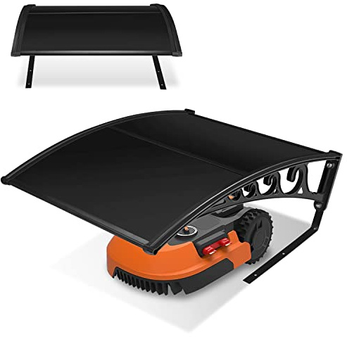 Vigevee Mähroboter Garage Dach Carport Überdachung für Rasenroboter Rasenmäher 106x87x50cm Rasenmähroboter Garage Schutzhülle Schutz vor Regen, Hagel und UV-Strahlen （Transparent）