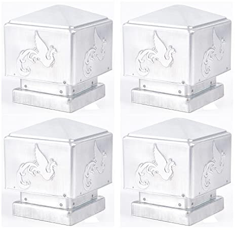 EKSED Casquettes de poteaux 4packs, Capuchon de poteaux de clôture, Capuchon carré pour clôtures de Jardin en Plein air, Lampe, terrasse, poteaux de boîte aux Lettres décoration de Patio, 150x150mm