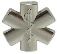 Feuerwehrstore Rettungsdienst-Pin zum Anstecken silberfarbig | Star of Life | Stern des Lebens | Äskulapstab
