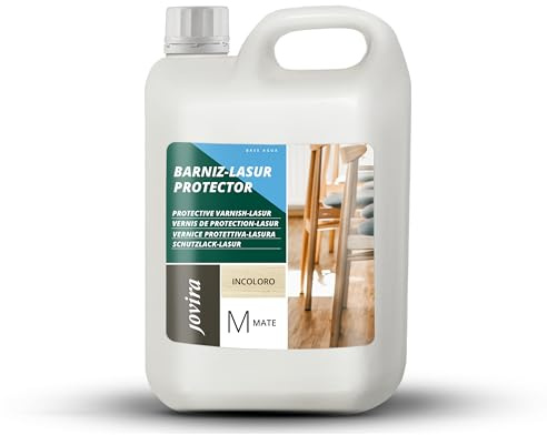 JOVIRA PINTURAS BARNIZ-LASUR Protector MATE al Agua |2 L| Protege, decora y embellece todo tipo de madera. (2 Litros, Incoloro) I-28