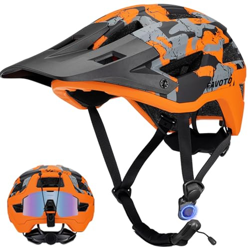 Favoto Casco da mountain bike leggero, per mountain bike, da uomo e donna, regolabile, per adulti e ragazzi, con certificazione CE