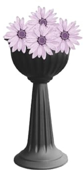 Khanary Plant Pots Urn Stand Plastic Nursery Pot Flower Planter Large Barrel Tub Planters Outdoor Garden Strong Tall No Drainage Lightweight Sturdiness Weather Resistant 75cm Black & Terracotta