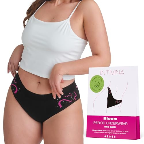 INTIMINA Bloom Periodenunterwäsche Starke Blutung Set für Ultimativen Auslaufschutz und Komfort (DE/NL/SE/PL, Alphanumerisch, S, Regular, Regular, 1, Black)