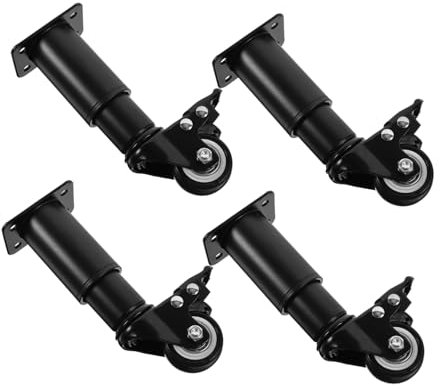 Patas de mesa de metal con ruedas de polea, juego de 4 patas ajustables para mesa de café, sofá, escritorio, armario, kit de herrajes para muebles de estilo industrial