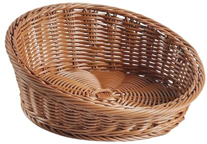 Cestino inclinato in tessuto, cestino da cucina in vimini, espositore per pane e frutta, supporto per alimenti da tavolo, vassoio versatile per caramelle, biscotti, chiavi, portafogli, uso domestico e