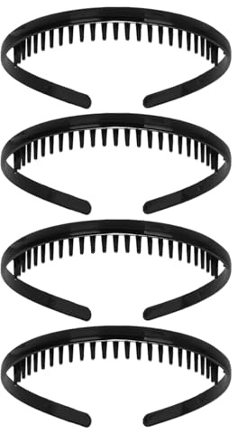 4 Pièces Bandeau Noir Avec Bandeau Dentaire, Coiffure En Plastique Simple Et Élée Et Élée Pour Les Femmes, Décoration Coiffante Pour Hommes Et Femmes.
