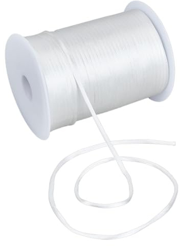 PH PandaHall 130m Cordino di Raso Bianco 3mm Cordino di Seta Coda di Topo Filo di Nylon per Nodi Cinesi Cucire Perline Collane Creazione di Gioielli