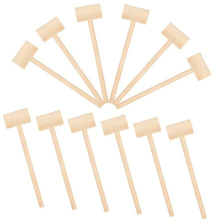 Toyvian 24pcs Mini Wooden Mallets for Friendly Hammer Tools for Breakable Chocolate Party Games DIY Crafts and Creative Learning Activities