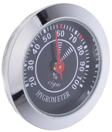 FONDOTIN Hygromètre Mécanique Rond de Précision pour Boîte à et Caisse à Instruments Compact Pile Mesure Dhumidité Fiable pour Cave et Étui