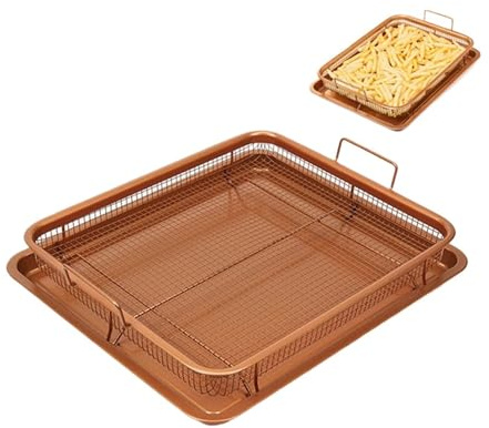Compatibilità for teglia da forno in rame Walfos, padella antiaderente for frittura a olio, cestello for patatine fritte, teglia da forno, griglia, utensili da cucina